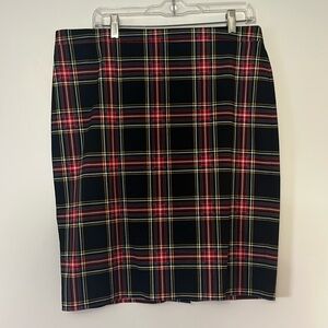 Plaid pencil skirt